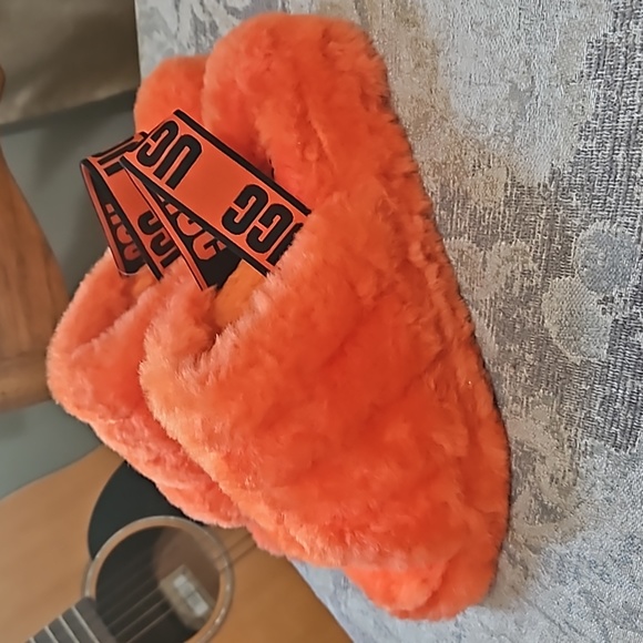 RESERVED JK NWT UGG Plush Fluff Yeah Platform/Slingback Sandles Tangerine Orange - Picture 4 of 12